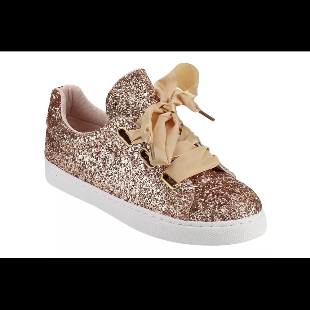 Rose Gold Glitter Sneakers